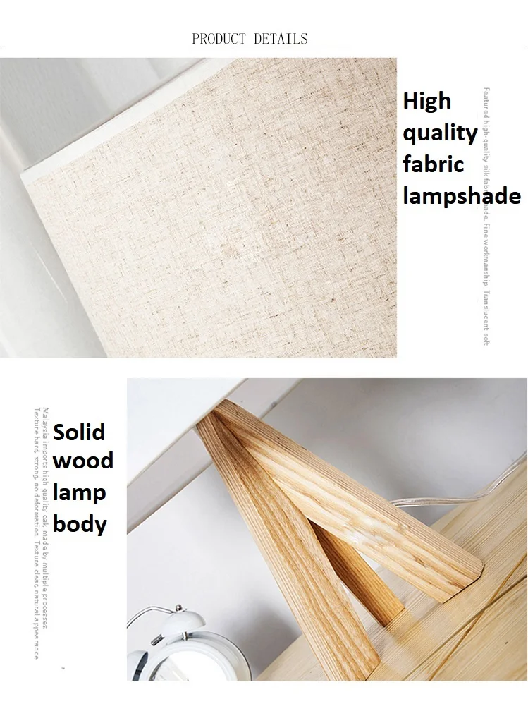 Solid Wood Textile Table Light (9)