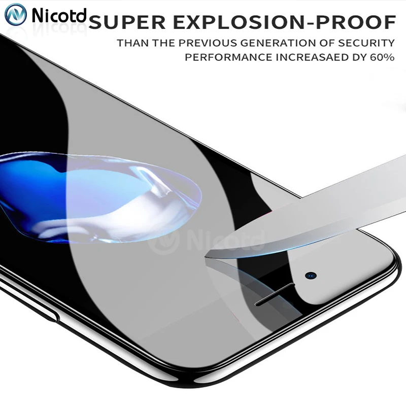 Nicotd 9D Full Cover Tempered Glass For iPhone 8 6S 6 Plus Screen Protector for iPhone XS MAX XS XR X 7 Plus Protection Film (6)