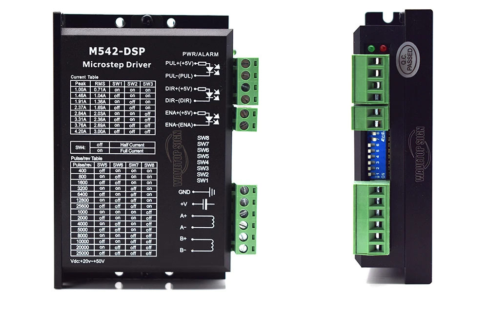 WaveTopSign 2 Фаза M542-DSP Драйвер шагового двигателя ток 4.2A Напряжение 20-50VDC