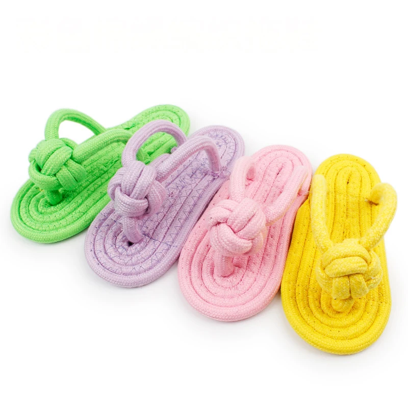 Long Pets Dog Toys Pet Puppy Weave Linen Rope Candy Colors