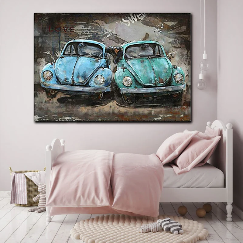 DIY раскрашенные картины по номерам с цветными автомобильными рисунками