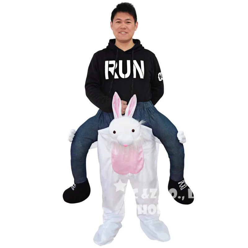 

Creative toy Ride on Rabbit nightclub dress up party cosplay plush animal clothes saddle horse mascot cute soft pants