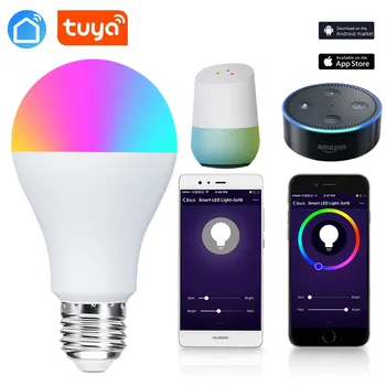 

New E27/E26/B22 WiFi Smart Light Bulb switch Dimmable,Multicolor,RGBWW LED Lamp,Compatible with Alexa and Google Assistant