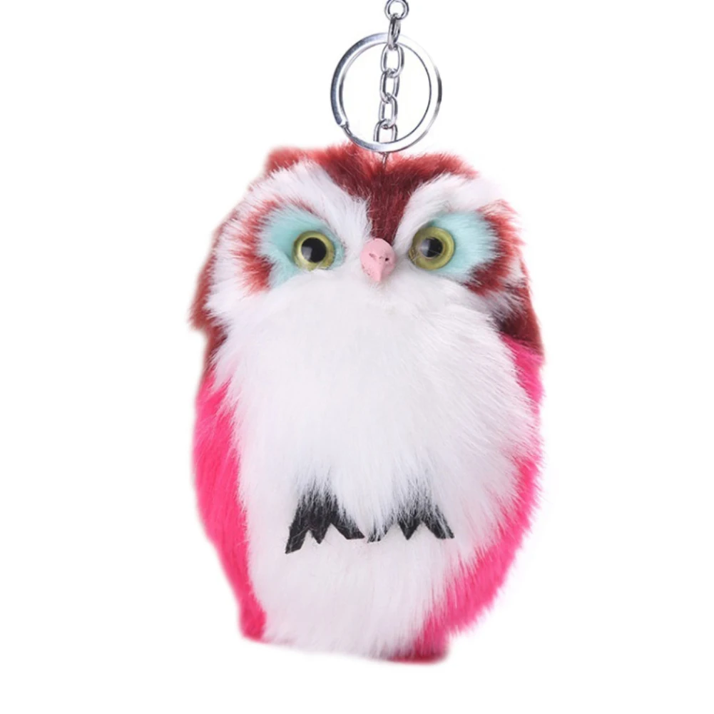 Buy Cute Artificial Fur Fluffy Owl Pendant Keyring Keychain Car Bag Hang