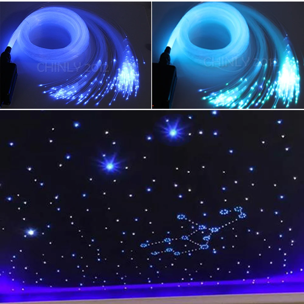 

LED fibre optique light 16W RGBW 2.4G wireless wall switch touch controller Star Ceiling Kit 300 strands 3m 0.75mm+1.0mm+1.5mm