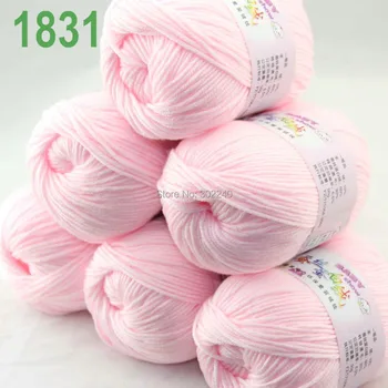 

Lot of 6 balls x 50g Cashmere Silk velvet Hand knitting Yarn Baby pink 1831