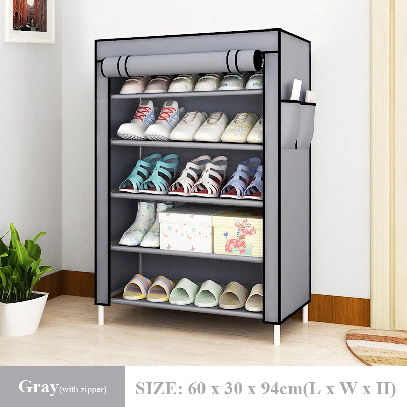Simple Shoe Cabinet Nonwoven Shoe Rack Dust-proof Shoe Shelf Home Dorm Thickening Height Combination Storage Organizer Cabinet