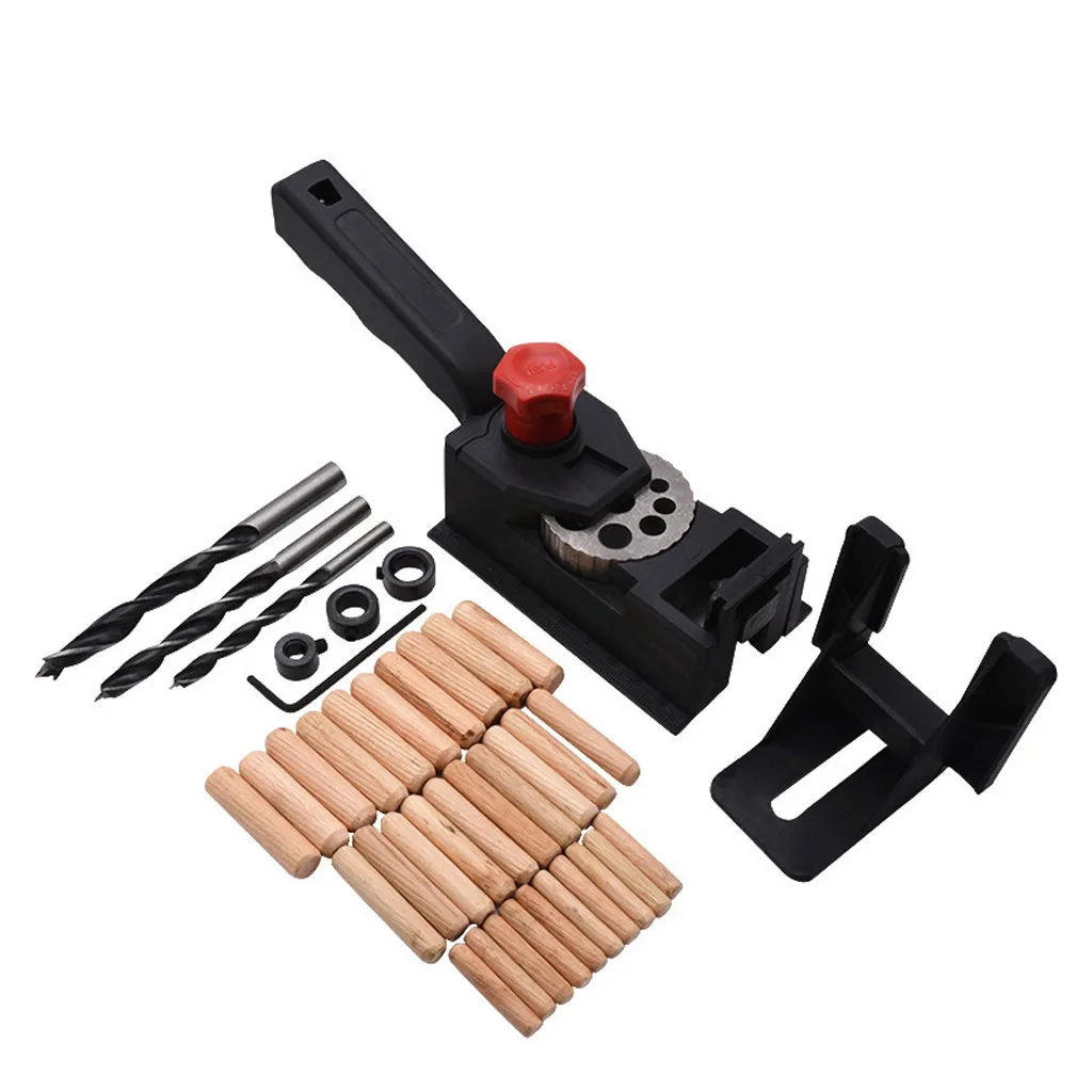 38pcs/Kit DIY Woodworking Locator Pocket Hole Cutter Drill Guide Wood Tenon Set