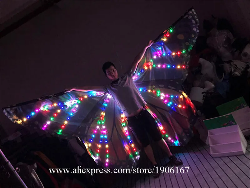 LED light wings isis illusion gold wing stage performance team dance light clothes08