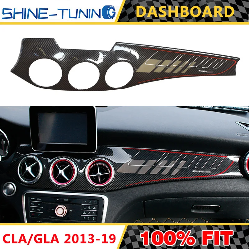 

suitable for CLA W117 GLA X156 Carbon Fiber Dashboard Trim Cover Control Panel CLA200 CLA250 CLA45 GLA200 GLA220 GLA45 2013-19