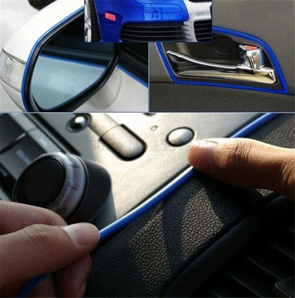 5M Car-Styling Decals Flexible Interior Decoration Moulding Trims Strips Brands Stickers for Auto Accessories On Car Styling