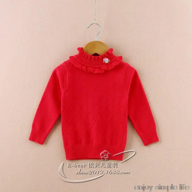 Новые зимние свитера модные свитера с цветами для девочек детская одежда высокого качества Y1222 - Цвет: red