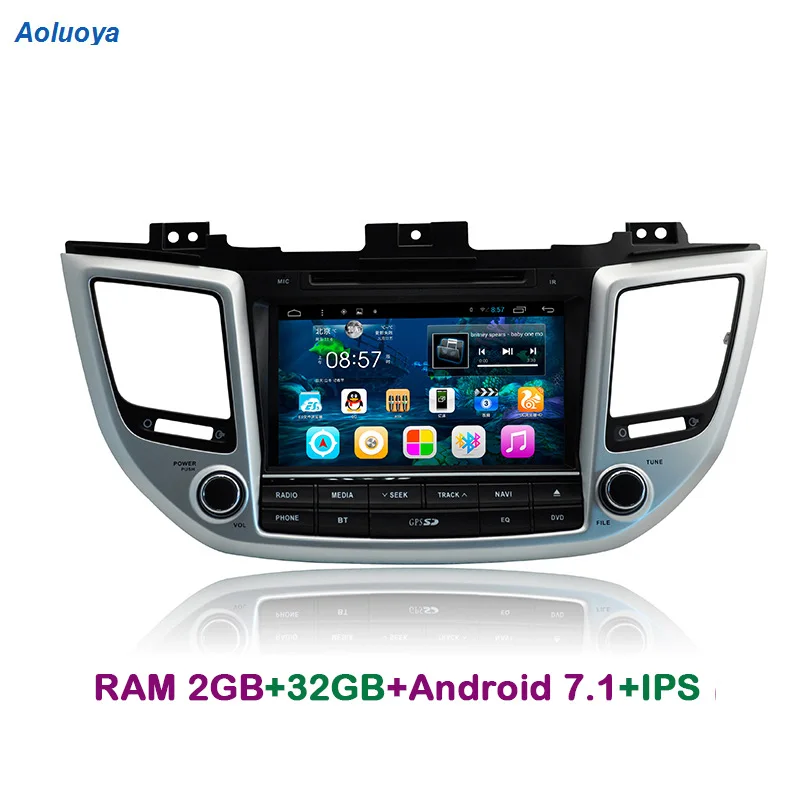

Aoluoya IPS RAM 2GB+32GB Android 7.1 2 Din CAR Radio DVD GPS Player For Hyundai IX35 Tucson 2016 stereo navigation multimedia
