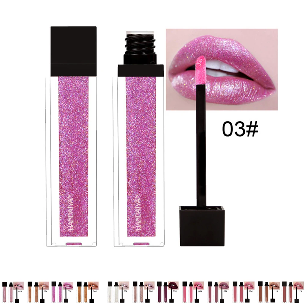 TOP SALE Gold Silver Glitter Lip Gloss Matte Lip Stain Balm Makeup