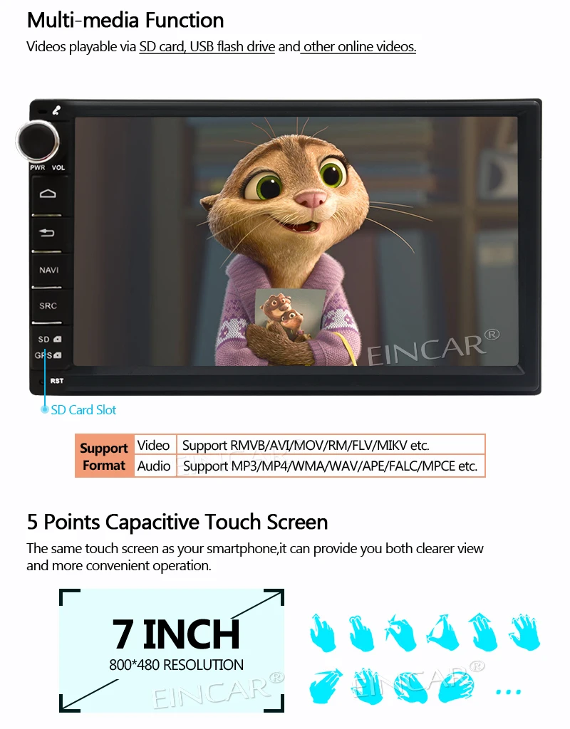 Excellent Android6.0 Car Cassette Stereo Automotive Radio Video GPS Navigator Head Unit bluetooth Support Wifi/Mirrorlink/Reversing Camera 6