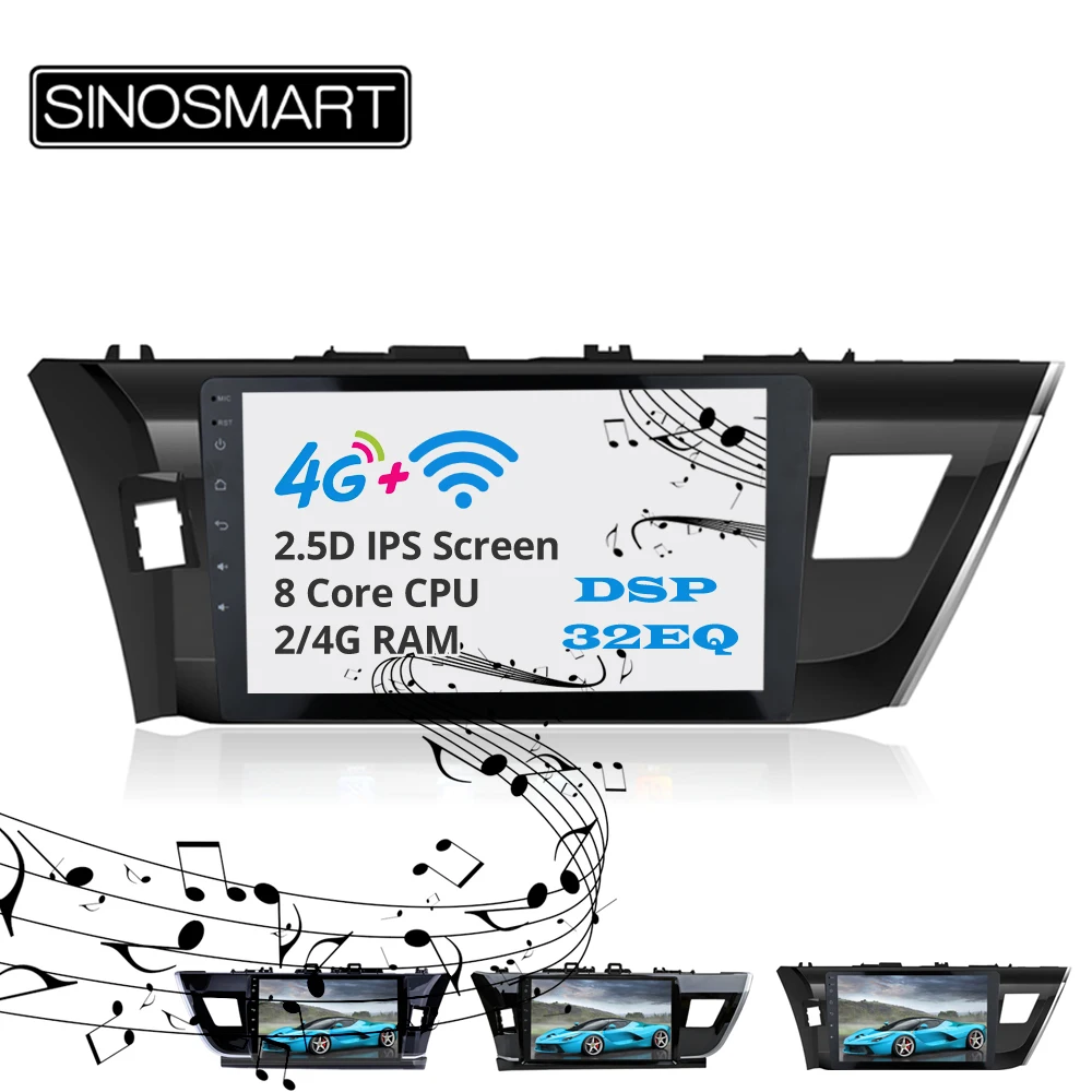 Sinosmart Android 8,1 2Din ips/QLED 2.5D экран автомобильный gps радио навигатор плеер для Toyota Corolla вправо/влево вождение