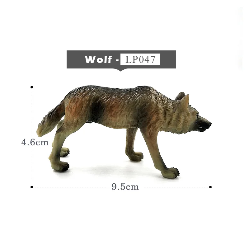 Искусственный леопард, волк, гиена, пантера, Имитация животных, модель, фигурка, пластиковое украшение, развивающая игрушка, фигурка, подарок для детей - Цвет: Wolf-A