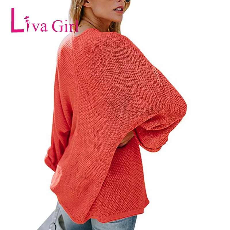 Liva Girl Модный повседневный вязаный кардиган размера плюс для женщин весна зима женские свитера пальто с длинным рукавом Sueter Mujer 4XL - Цвет: Orange