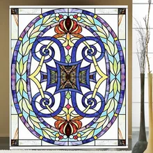 Пользовательские размеры оконные пленки винтажное искусство в европейском стиле полупрозрачные самоклеющиеся стеклянные наклейки "фильмы" бумажные двери стикер s H4009