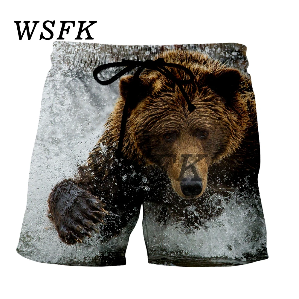 WSFK мужские шорты мужские ete на каждый день в виде медведя из мультфильма 3D напечатано шорты, летние шорты большого размера для мужчин - Цвет: T-5