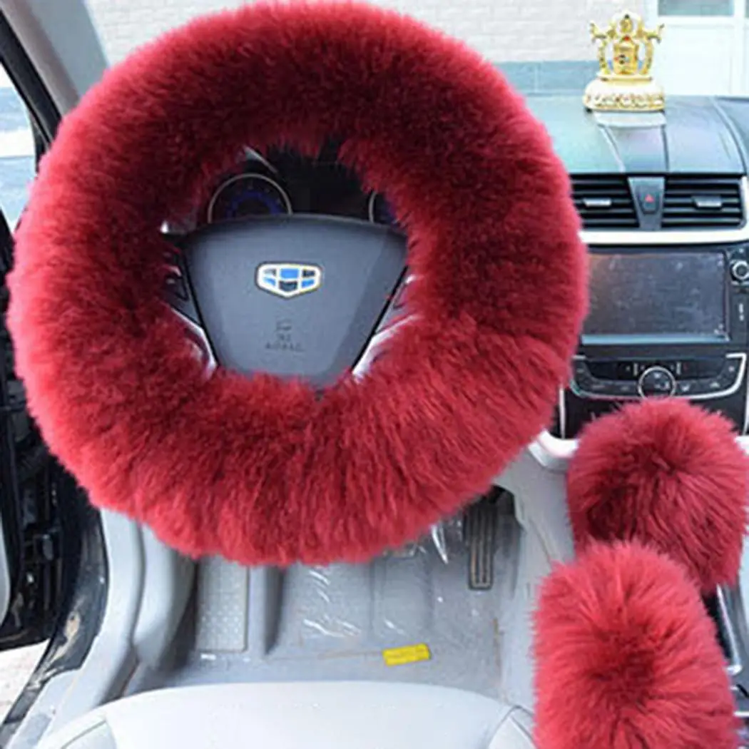 Automotive Interior Soft Wool Steering Wheel Cover General auto car steering wheel cover. Handbrake Accessory | Автомобили и