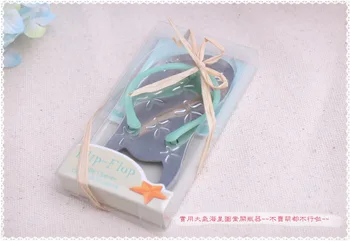 

100 pcs Flip flop wine bottle opener with starfish design wedding favor guest gift Wedding giveaways decoration blue