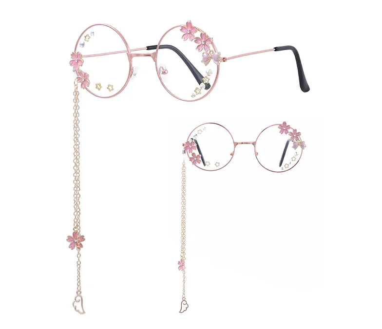 Лолита Lilota японский вишневый цвет положить кулоны крылья очки Мягкая сестра бантом круглая коробка cos очки Харадзюку