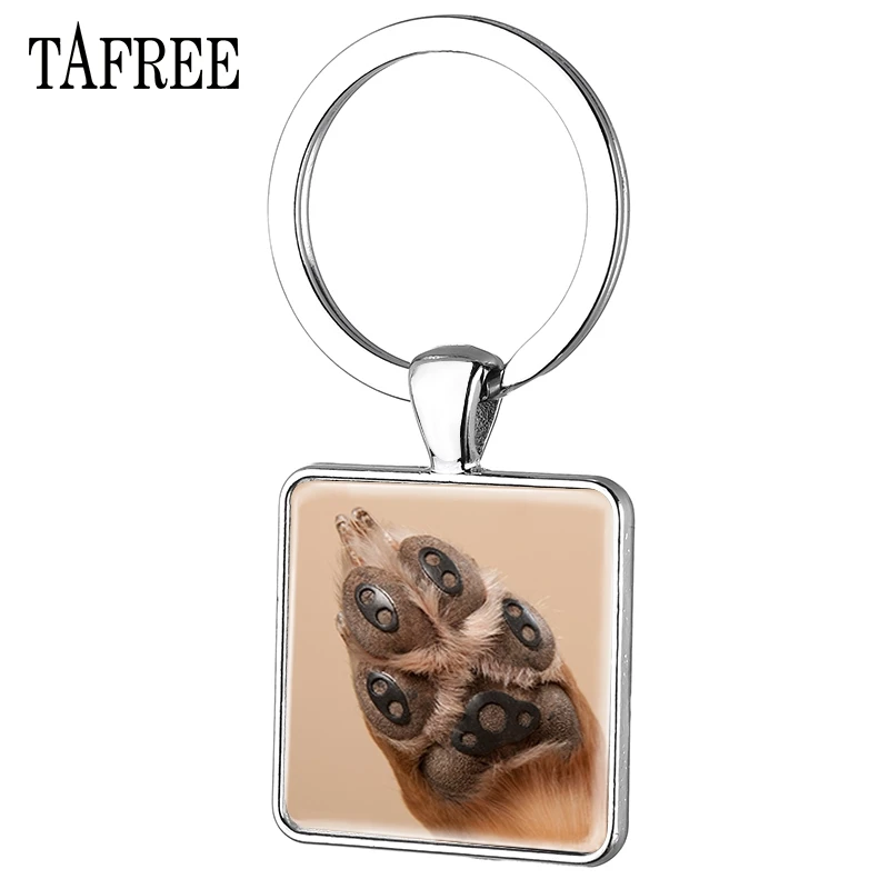 

TAFREE Animal Footprints Keychain Square Pendant Shape Key Chain Cute Fashion Trendy Key Ring Gift Men Women Gifts Jewelry ZZ30