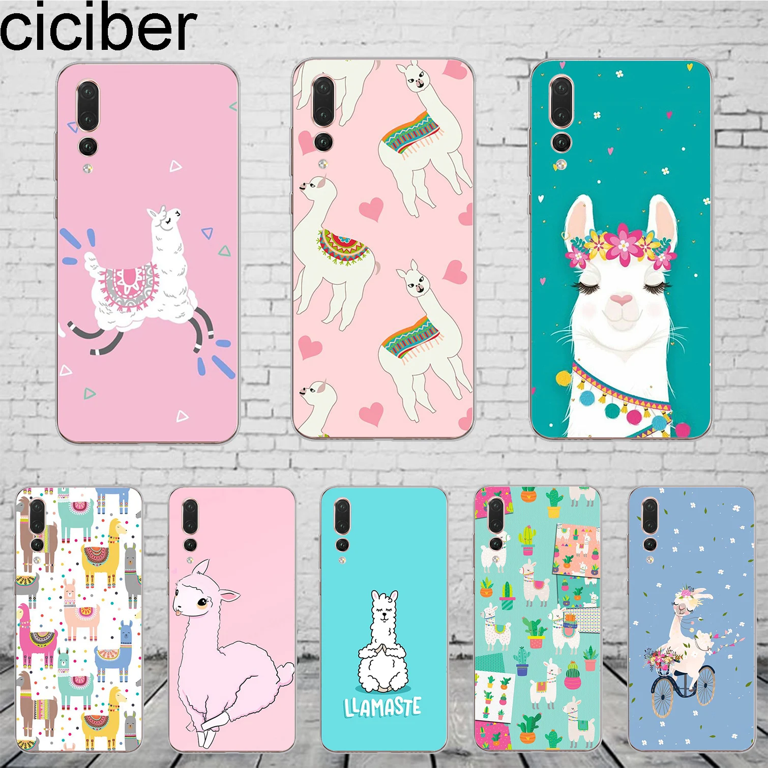 

ciciber Cute Animals Llama Alpaca Cover For Huawei P30 P20 P10 P9 P8 Lite Pro Plus 2017 P smart 2019 Phone Cases Soft TPU Shell