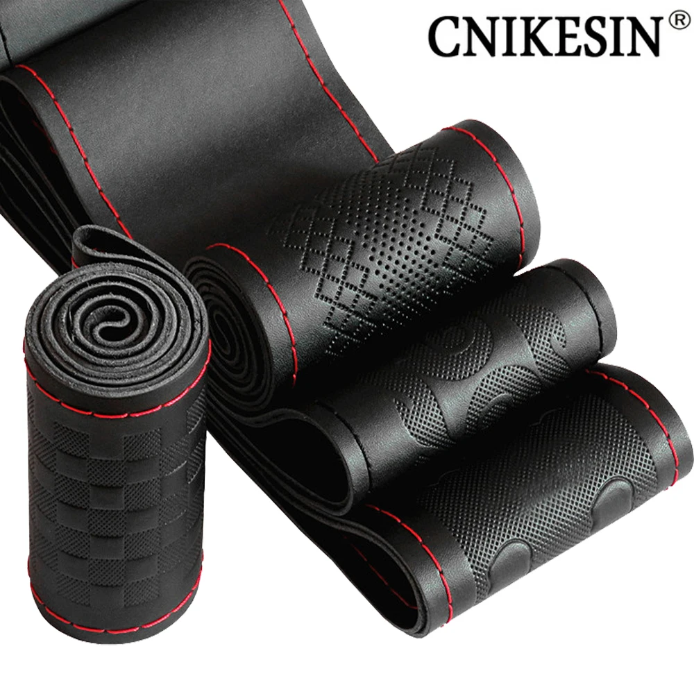 CNIKESIN steering-wheel 37-38cm DIY Top Layer Leather Car Steering Wheel Cover With Needles And Thread Universal All Car Cover CNIKESIN steering-wheel 37-38cm DIY Top Layer Leather Car Steering Wheel Cover With Needles And Thread Universal All Car Cover