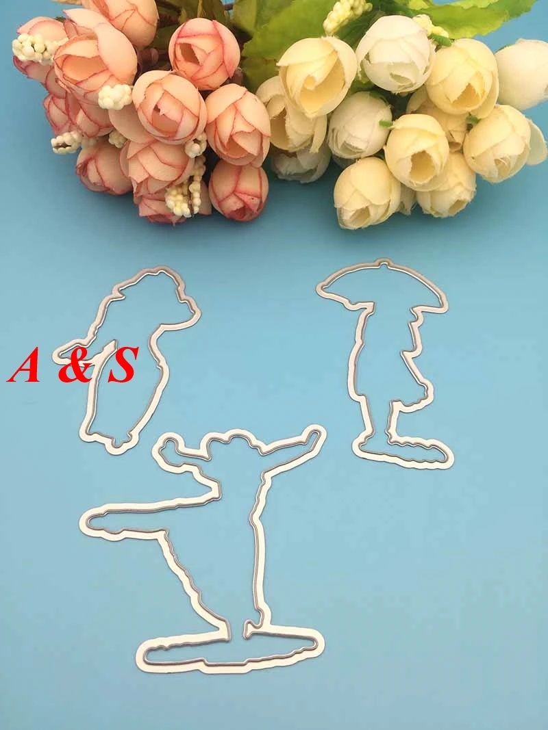 

KC13 Dancing Party Girl Metal Cutting Dies or Transparent Clear Stamp for Scrapbooking DIY Embossing Folder Template Crafts