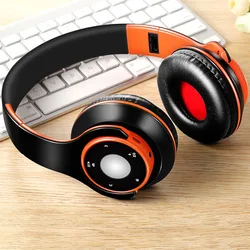 Wireless Bluetooth 5.0 Over - Ear Stereo Headphones (Orange)