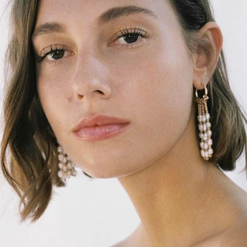 

JOUVAL Bohemian Pearl Tassel Earrings Long Gold Drop Earring Wood Bead Geometric Bride Dangle Earings Fashion Women Jewelry 2019