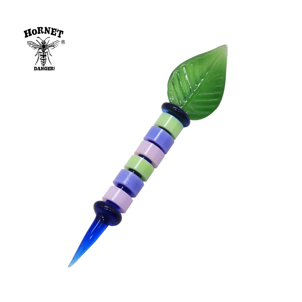 Green HORNET премиум стекло Dabbler 4,8 дюймов воск Dab инструмент Красочные толстые Pyrex Dabber инструменты кварцевые Banger гвозди Dab установки оптом - Цвет: Green
