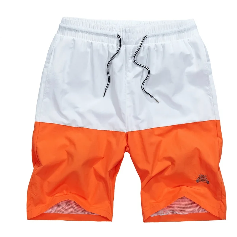 Summer Board Shorts Men Patchwork Drawstring Casual Mens Shorts Above