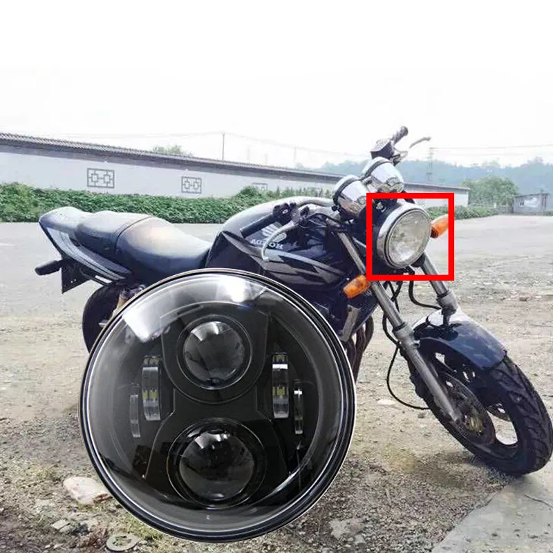 

7 inch Motorcycle Headlight Led 75W High Low Beam for Honda CB400 CB500 CB1300 Headlamp E029