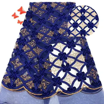 

Latest Velvet Lace Fabric With Sequins High Quality African Lace Fabric 5yards African French Net Lace Fabric For Wedding 2