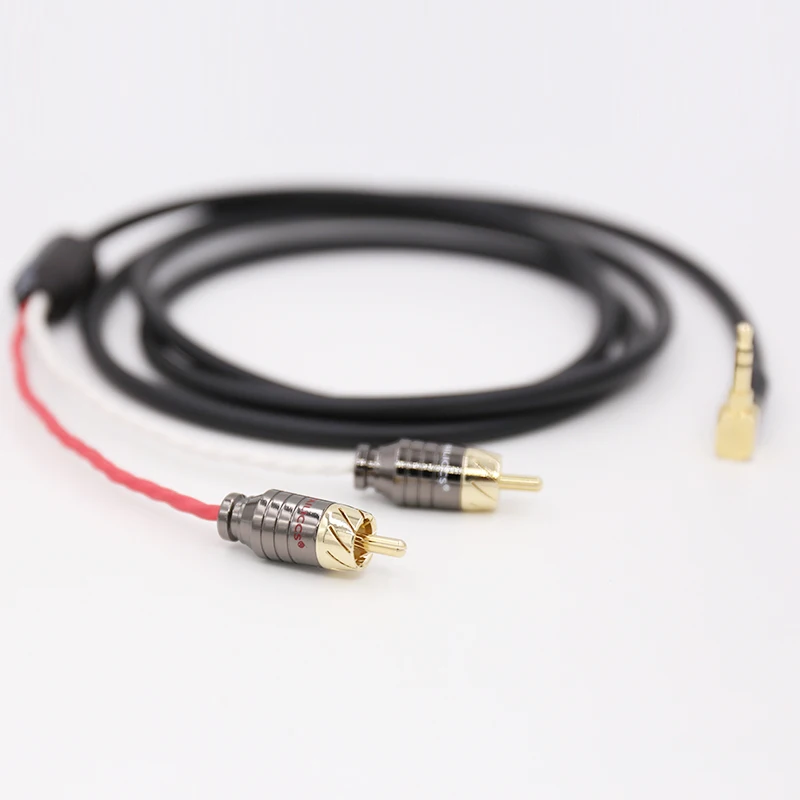 Аудиокабель Hi Fi 2 rca на 3 5 мм угловой разъем 1 аудио и видеокабеля|audio cable rca|rca to 3.5mm2