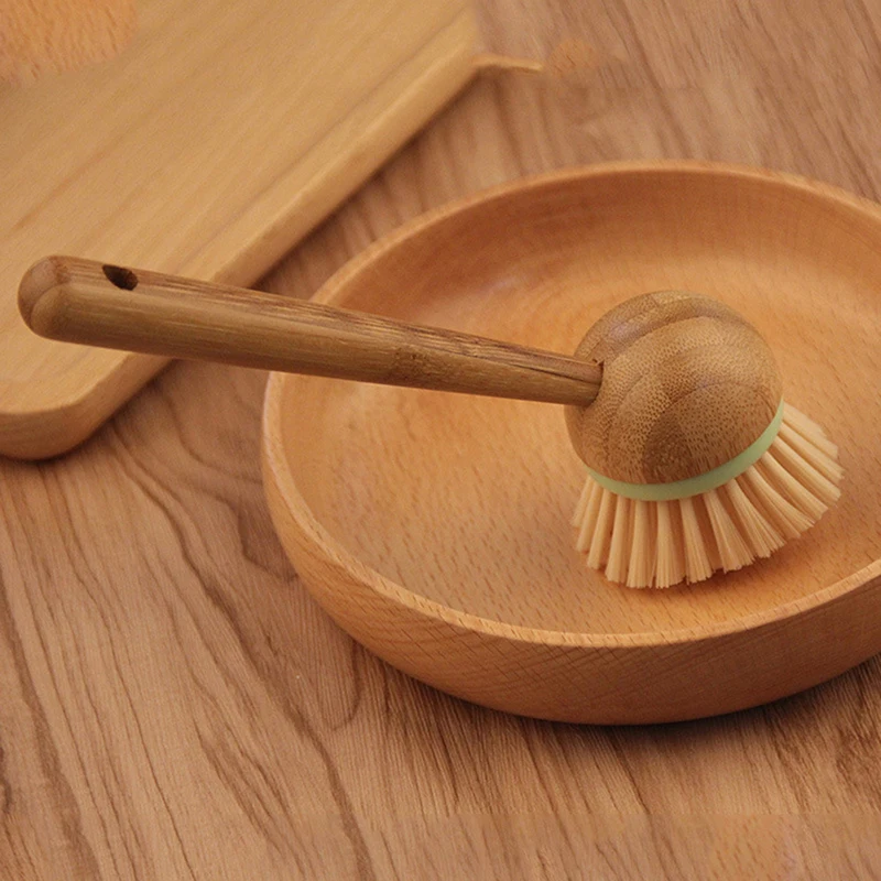 Высококачественная универсальная щетка для мытья посуды с бамбуковой ручкой, многофункциональные кухонные чистящие инструменты, щетка для мытья посуды с бамбуком