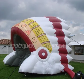 

Free shipping 3.5m high inflatable Indian headress and 4.5m long tunnel(3.5m high) for outdoor sports event(model#NB5-TN09E)