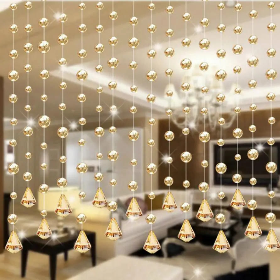 

1pc Glass Bead Luxury Glass Beads Door String Tassel Curtain Wedding Divider Panel Room Decor without pendant Drop Ship 18may1
