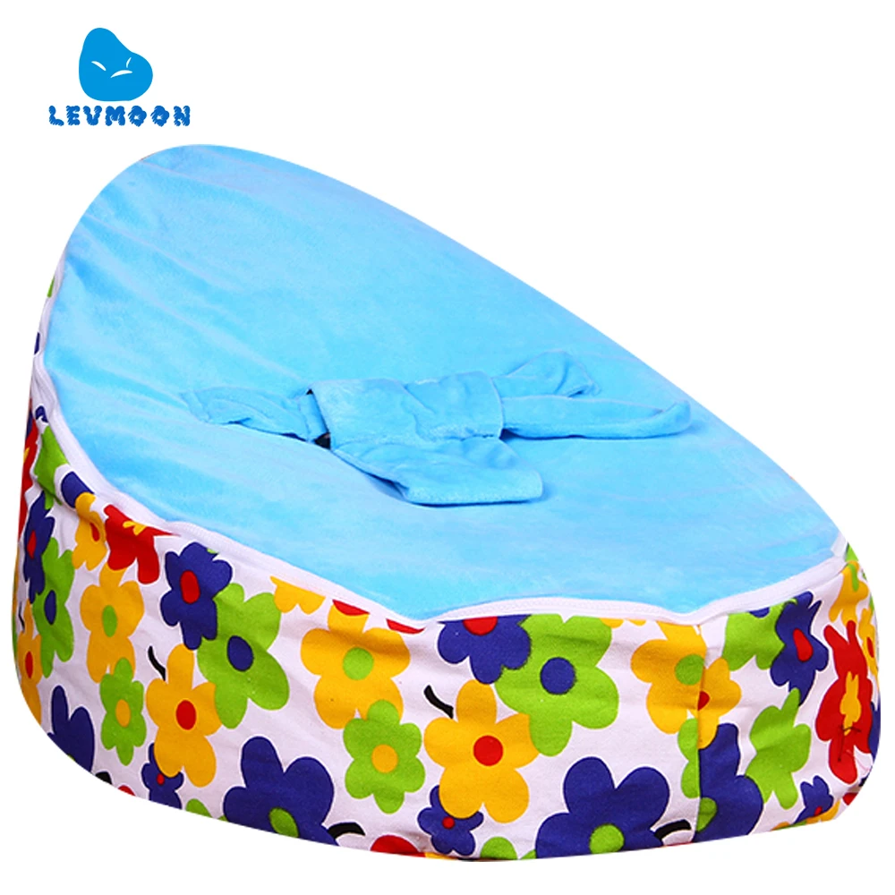 Levmoon Medium Blue Plum Flower Bean Bag Chair Kids Bed For Sleeping Portable Folding Child Seat Sofa Zac Without The Filler Levmoon Medium Blue Plum Flower Bean Bag Chair Kids Bed For Sleeping Portable Folding Child Seat Sofa Zac Without The Filler
