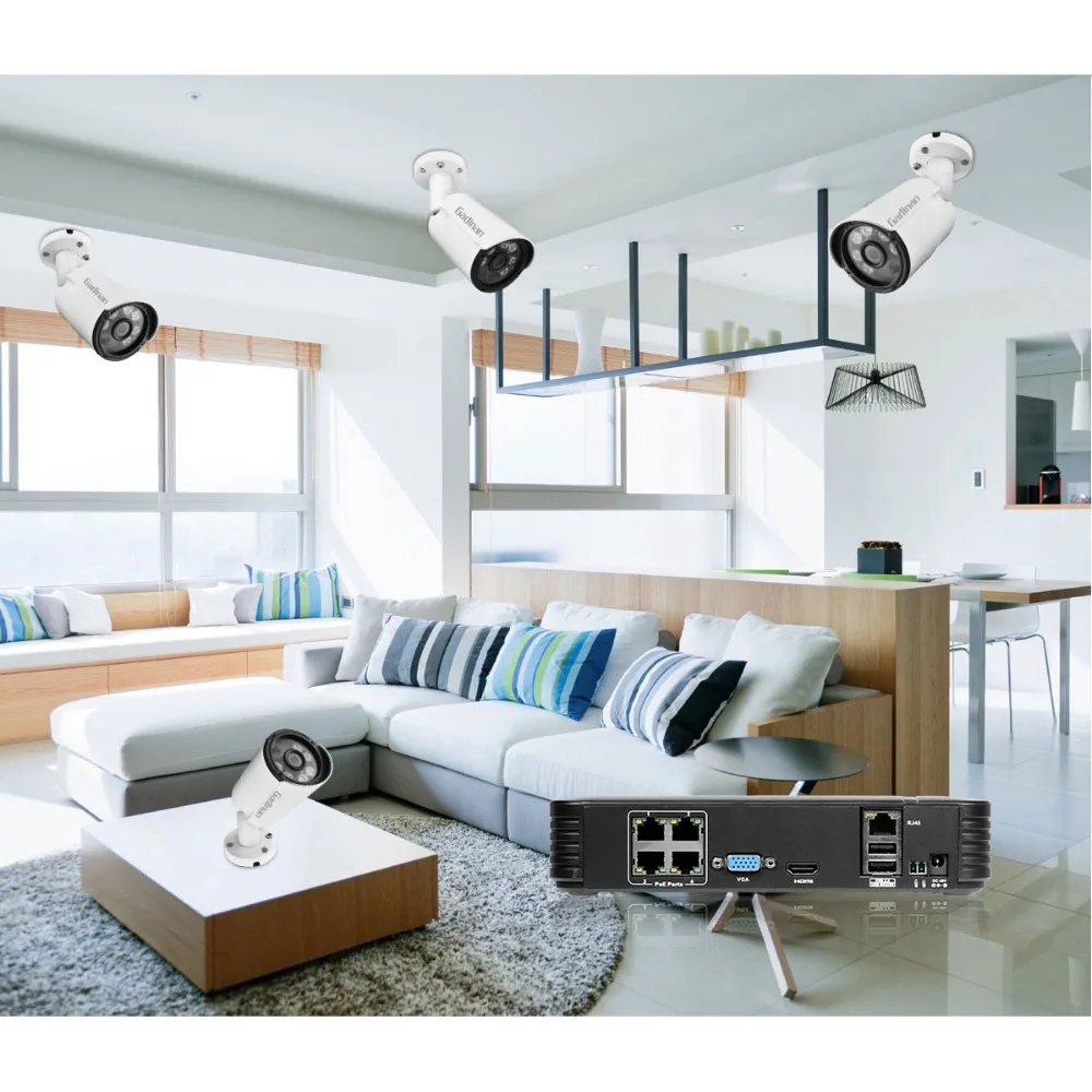 GADINAN 48 V 4CH 1080 P HDMI POE NVR CCTV Системы 2/4 шт. 2MP IP Камера пуля Водонепроницаемый P2P