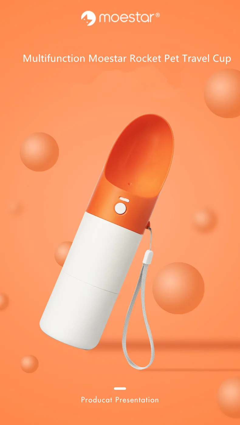 XIAOMI Mijia MOESTAR ROCKET 270 мл портативная бутылка для воды для собак модная переноска для животных диспенсер для бутылки воды