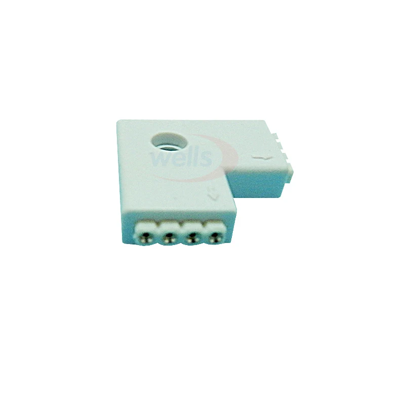 

10 pcs/lot 4-pins 10mm L-Shape Right Angle Female Connector For LED RGB Strip light Tape