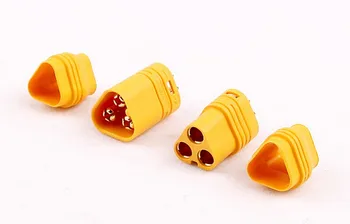 

10 Pair MT60 Yellow Plug Three phase three polar connector 3.5mm Male and Female for RC ESC to Motor /10 Pair=10 Male+10 Female