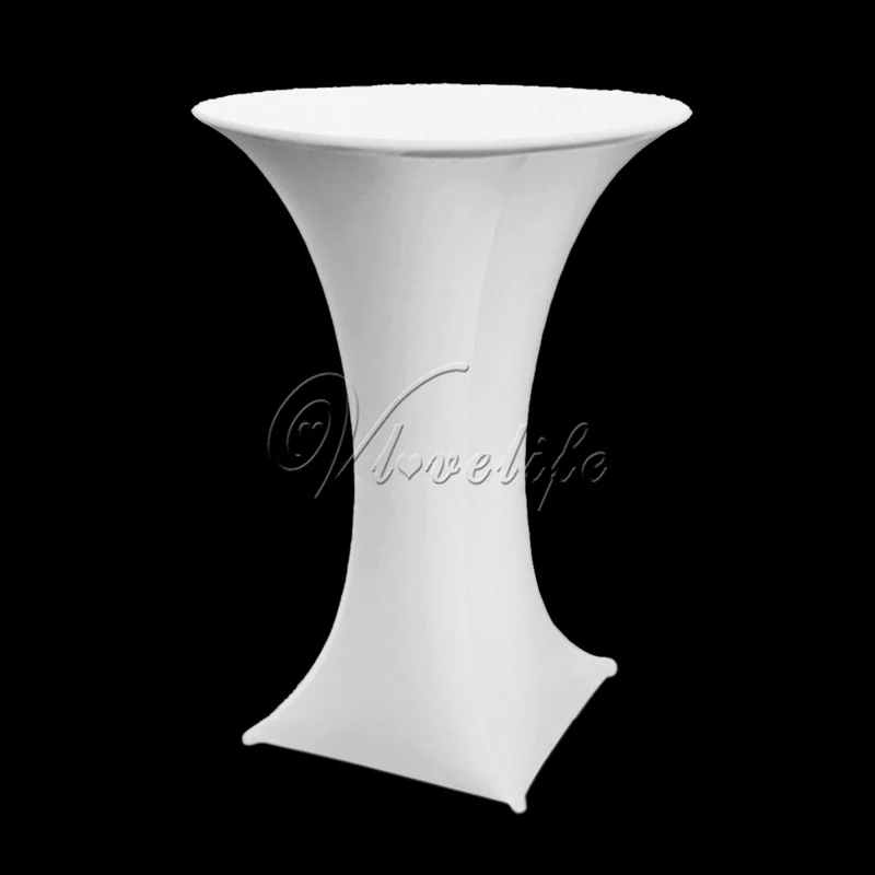 60cm Spandex Lycra Stretch Cocktail Table Cover Cloth Round Dry Bar Wedding Part 