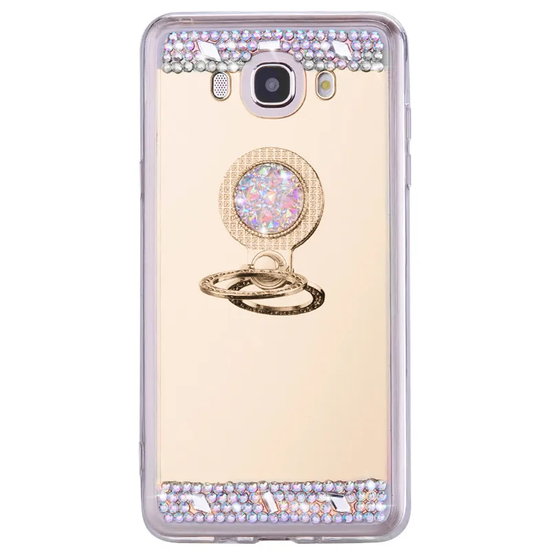 Блестящий чехол для Samsung A3 A5 A7 A8 J3 J5 J7 (2016) (2017) Версия ЕС Prime DIY Ring Stand мягкий TPU