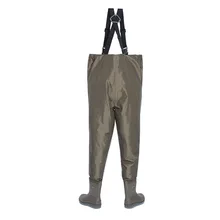 Large Size EU36-48 Hunting Fishing Waterproof Wading Trousers Men Women Non-slip Boots Breathable Outdoor Waders Farming Pants