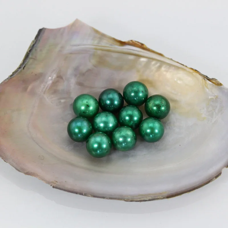 

10pcs AAA Round Natural Pearl Beads 7-8mm Dyed Undrilled Freshwater Loose Pearls Wholesale Teal Colored Pearls ABH633